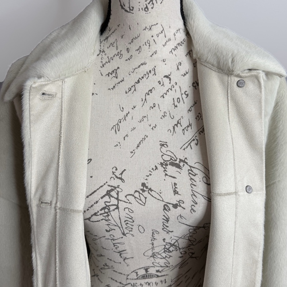 Free People We The Free Cozy Opal Swing Jacket Faux Fur Oversized Ivory - Picture 7 of 12